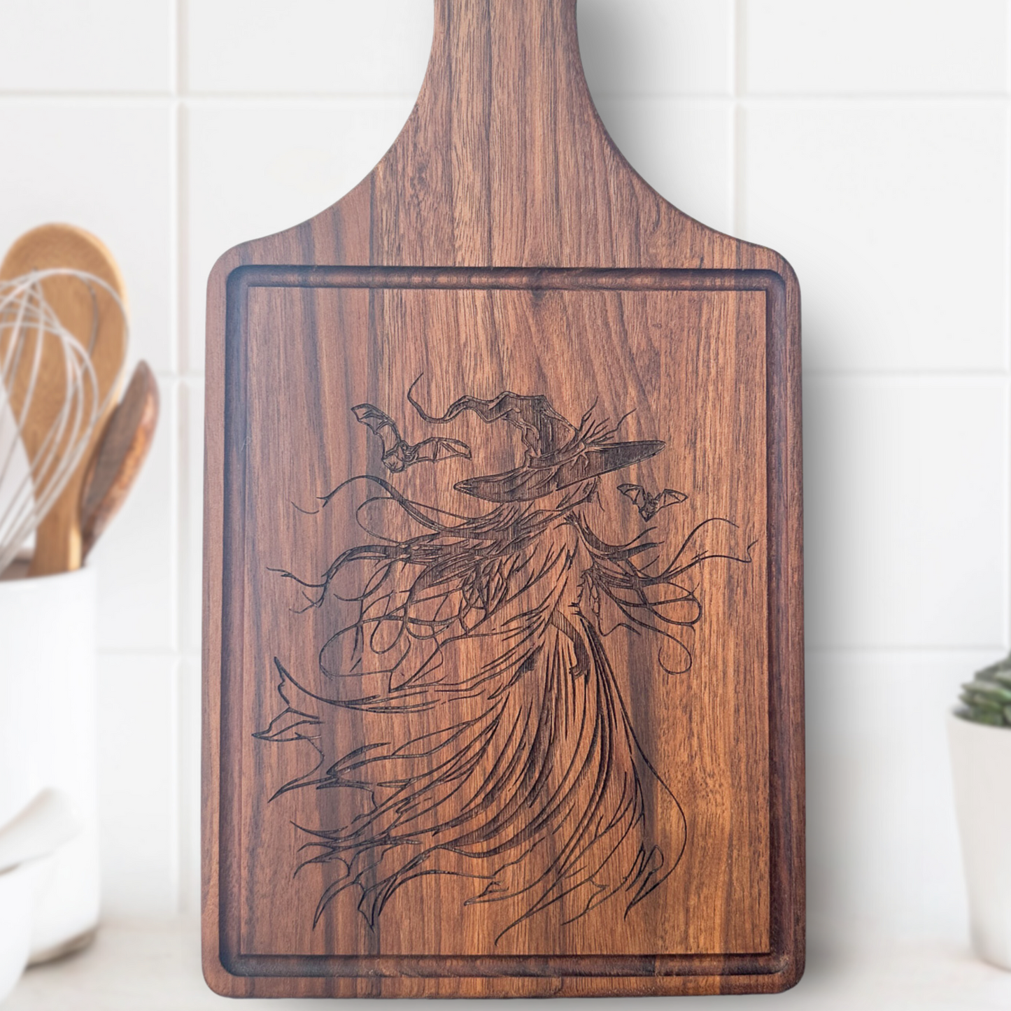 Witch Wooden Cutting Board Engraved Kitchen Witch Kitchen Gift