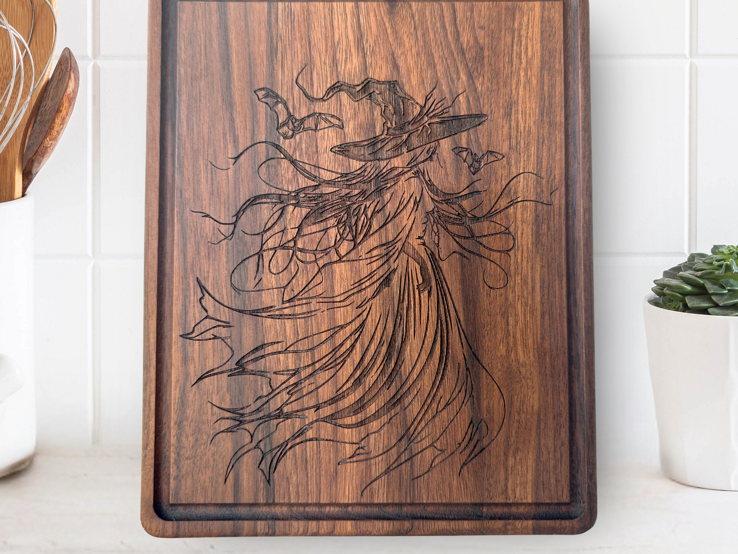 Witch Wooden Cutting Board Engraved Kitchen Witch Kitchen Gift